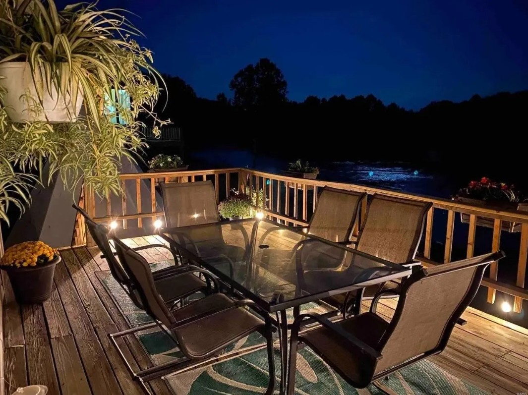 Current River estate deck and river view